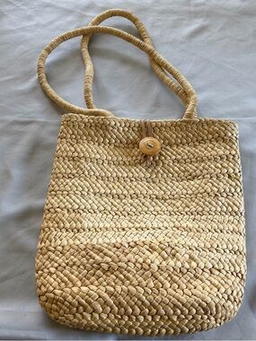 Woven Straw Shoulder Bag - Natural